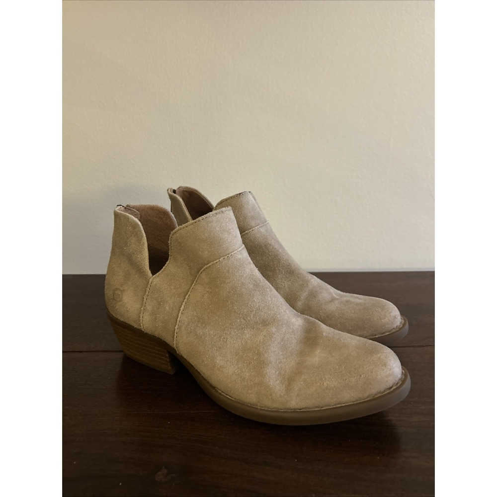 Born Kerri Tan Suede Leather Ankle Boots Womens 8.5 Western